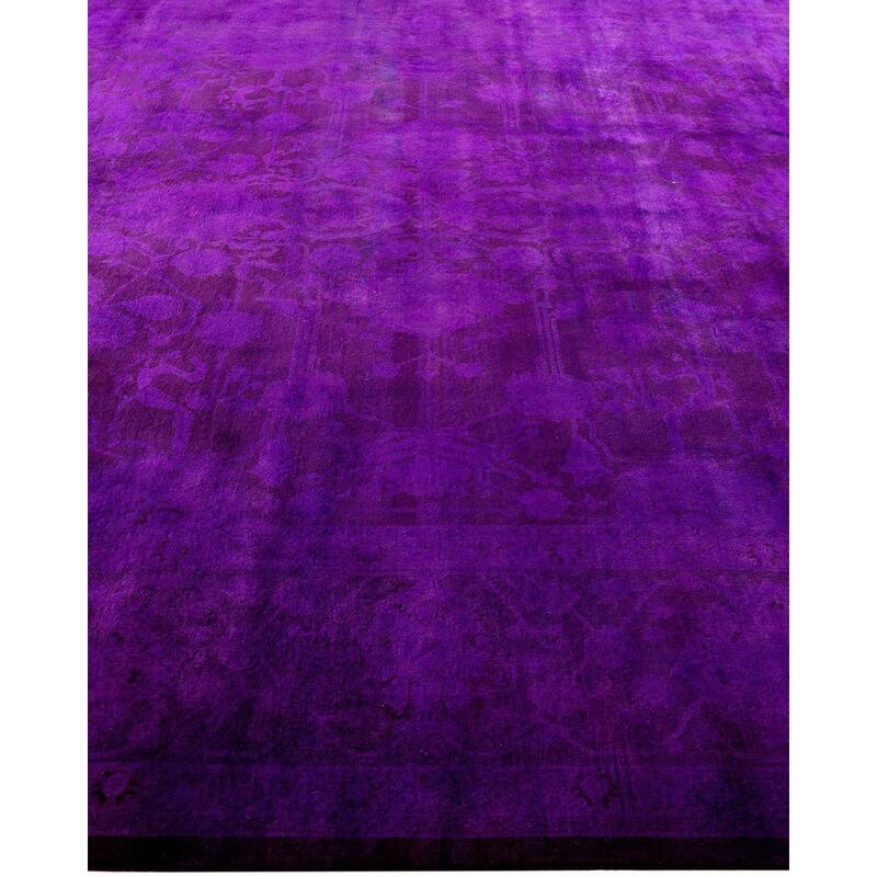 Fine Vibrance One-of-a-Kind Hand-Knotted Area Rug - Purple, 8' 2" x 10' 6" - 8' 2" x 10' 6"