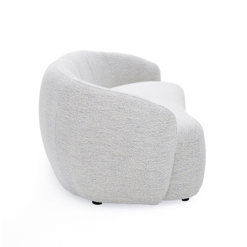 HomeRoots 90" Off White Fabric Sofa With Black Legs