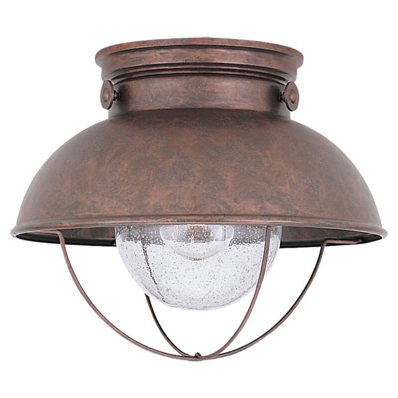 Roseto Calhoun Single Light 11" Wide Flush Mount Lantern Outdoor