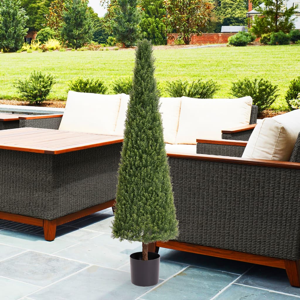 GDFStudio - Thalor Conical Topiary Tree Artificial Cedar UV Resistant Faux Evergreen Shrub