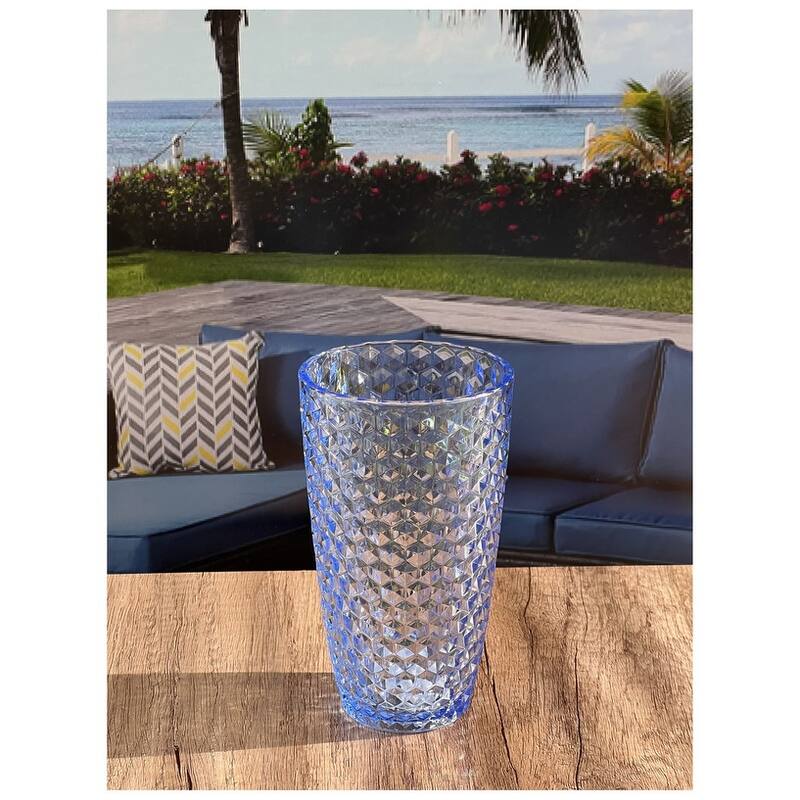 Diamond Cut Acrylic Glasses Drinking Set of 4