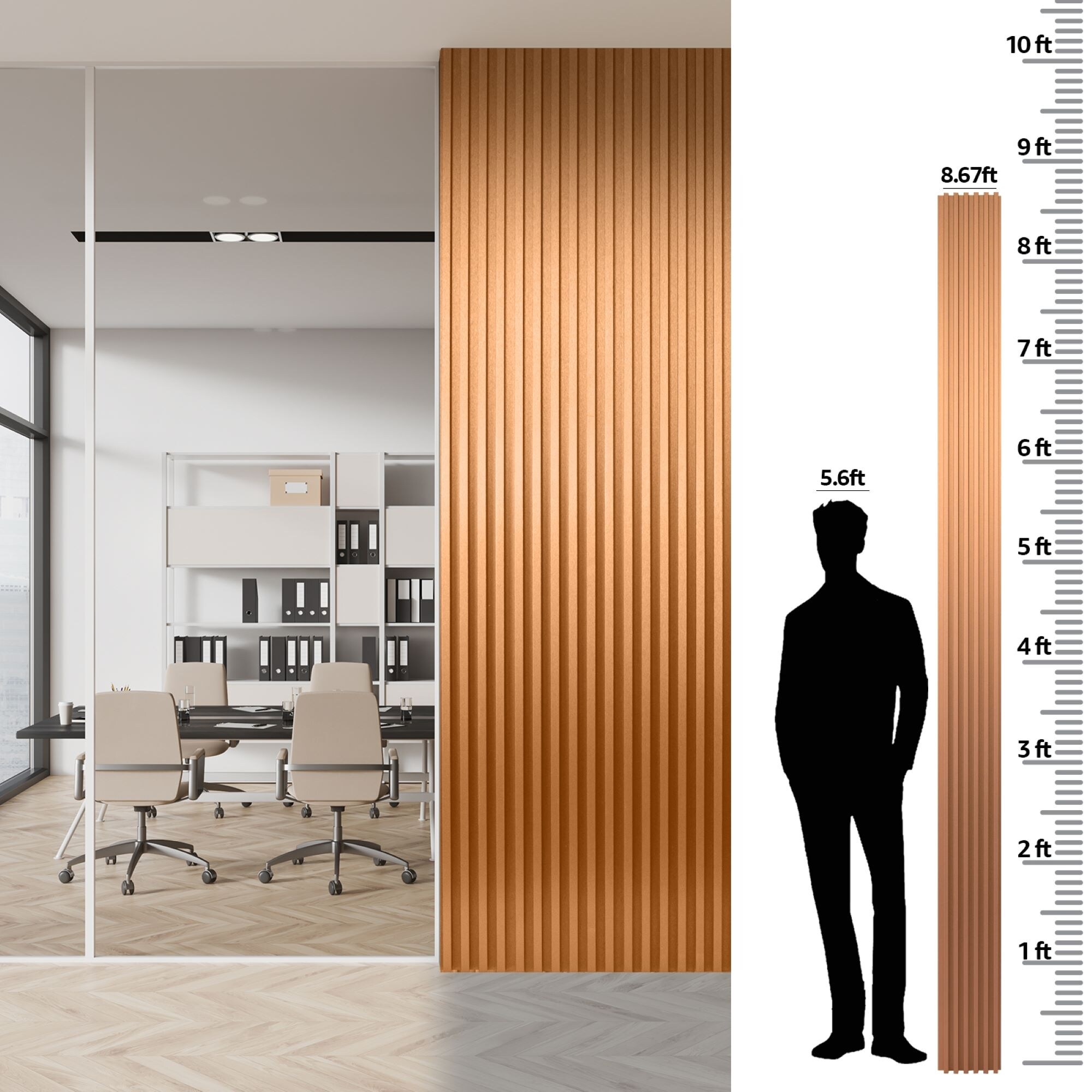 Art3d 104'' X 6.7'' Slat Wall Panel for Modern Decor, WPC Wall