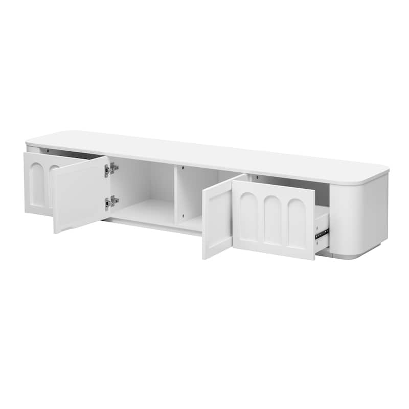 70.9" Wood Floor TV Stand Media Console Cabinet with 2 Drawers, Modern Entertainment Center Cabinet with 2 Cabinets