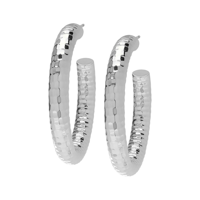 Victoria Townsend Silver Plated Medium Hoop Earrings Bed Bath