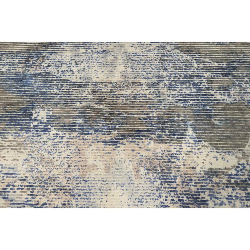 Hand Knotted Oriental Viscose Silk Carpet Modern Abstract Multi-Colored Abstract Area Rug - 7' 9'' X 5' 8''