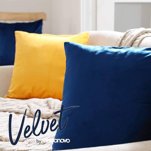 Deconovo Velvet Soft Throw Pillow Covers 2 PCS(Cover Only)