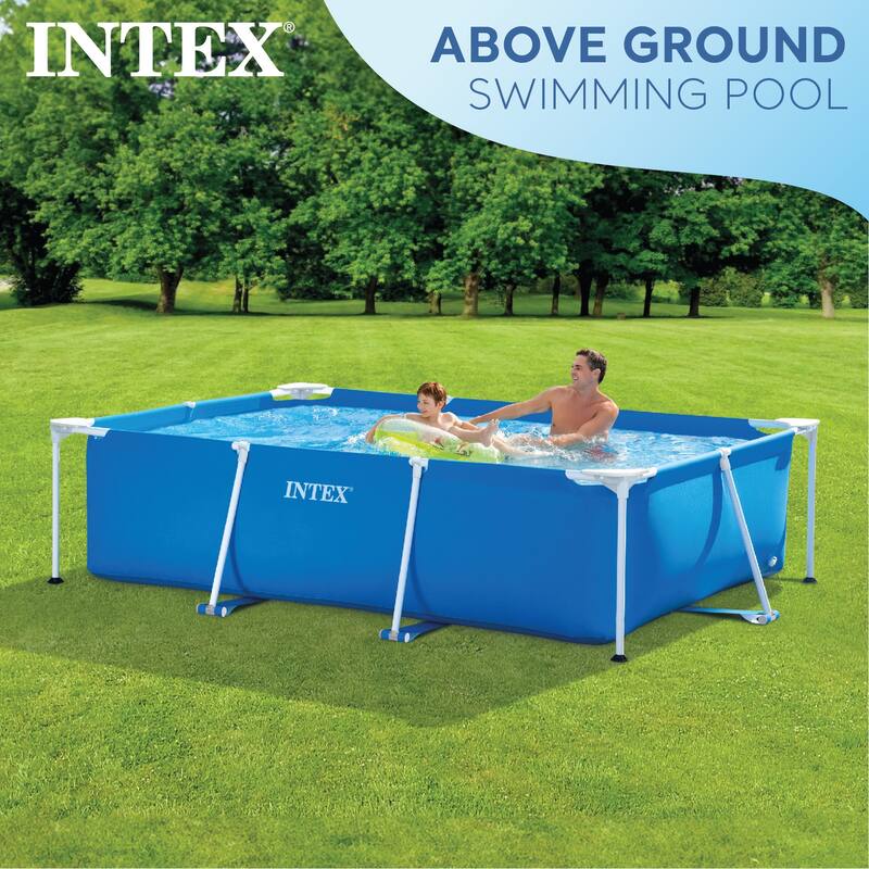 Intex 86" x 23" Rectangular Frame Above Ground Outdoor Splash Swimming Pool