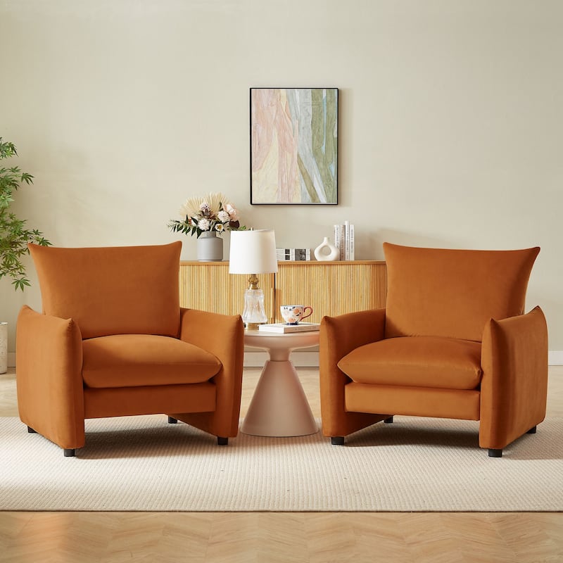 Lilian 33inW Modern Armchair Accent Chair Sofa Lounge Chair(Set of 2)