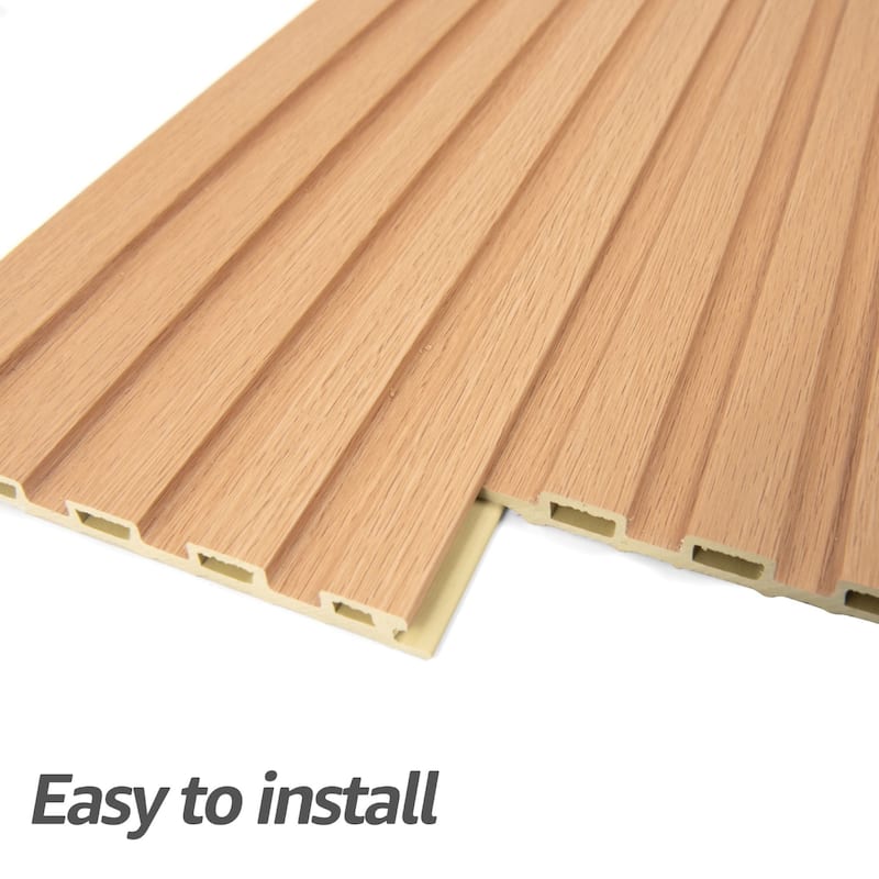 Art3d WPC Slat Wall Panels,3D Wall Accents for Interior Wall Decor,48in x 6in (Pack of 16)