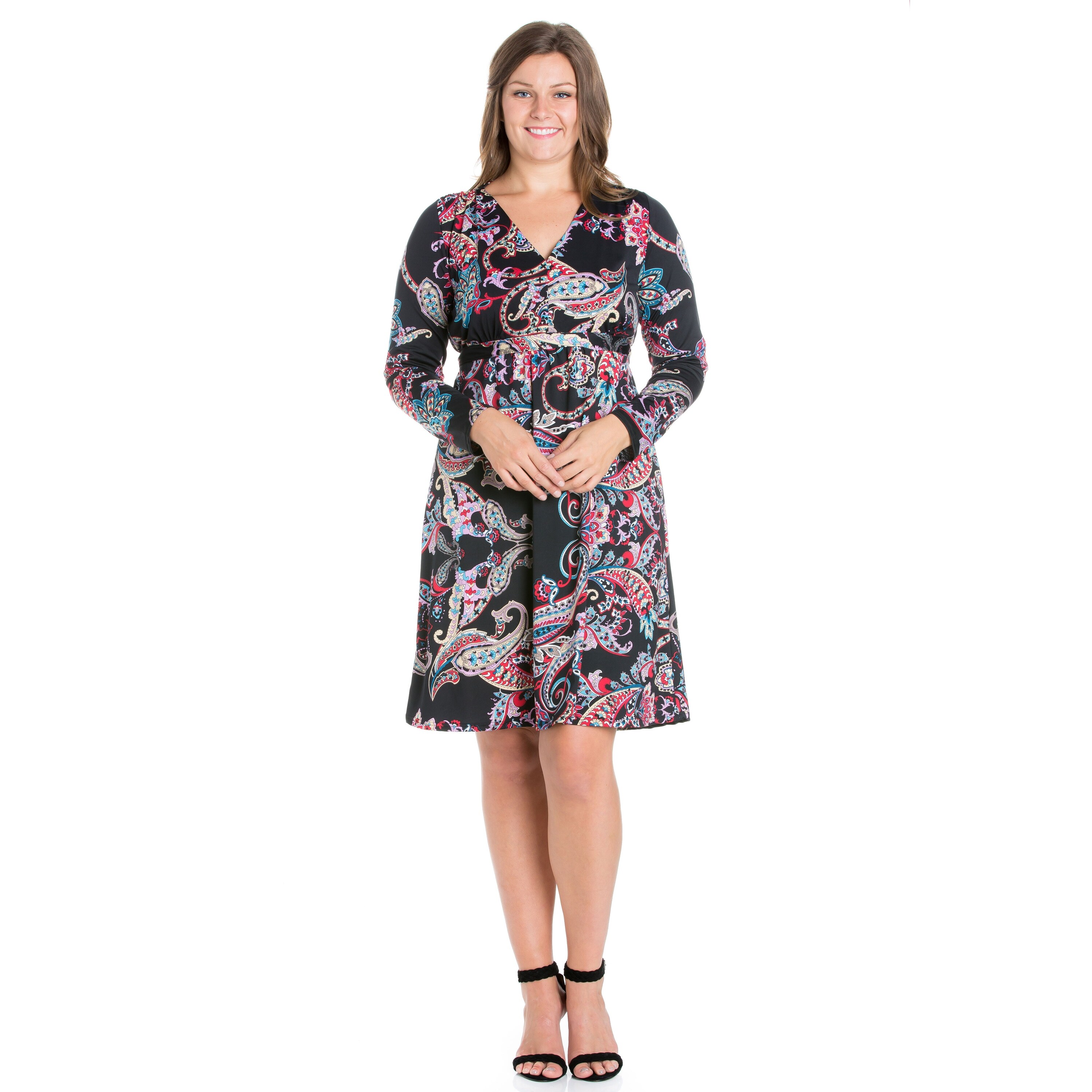 Shop 24seven Comfort Apparel Long Sleeve Knee Length Plus Size