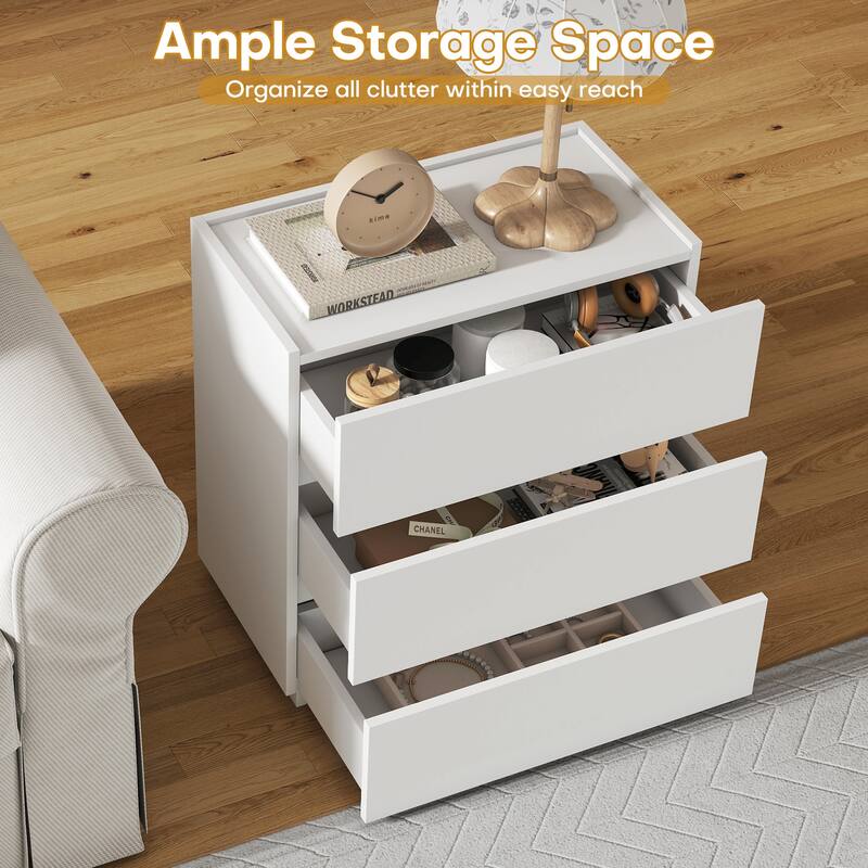 23.62"W Wood 2-Drawer Nightstand