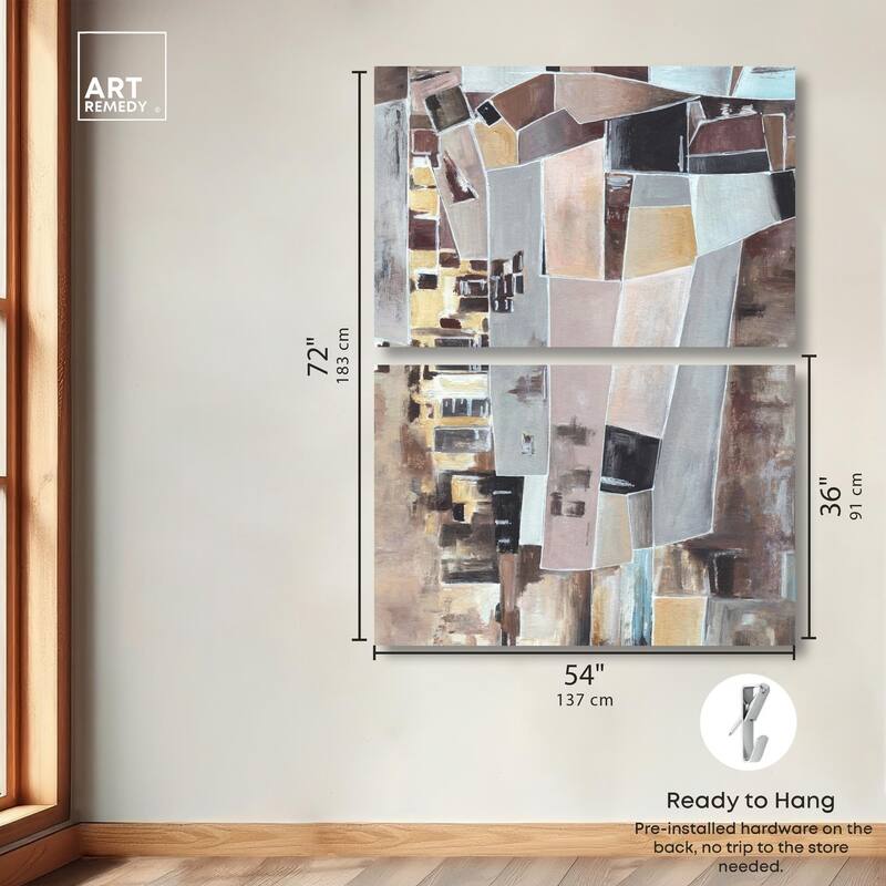 Wall Fragments Canvas Set of 2 by Art Remedy, Gallery Wrapped