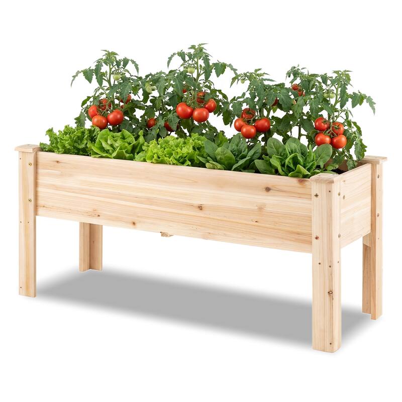 Costway Raised Garden Bed Elevated Planter Box Wood for Vegetable
