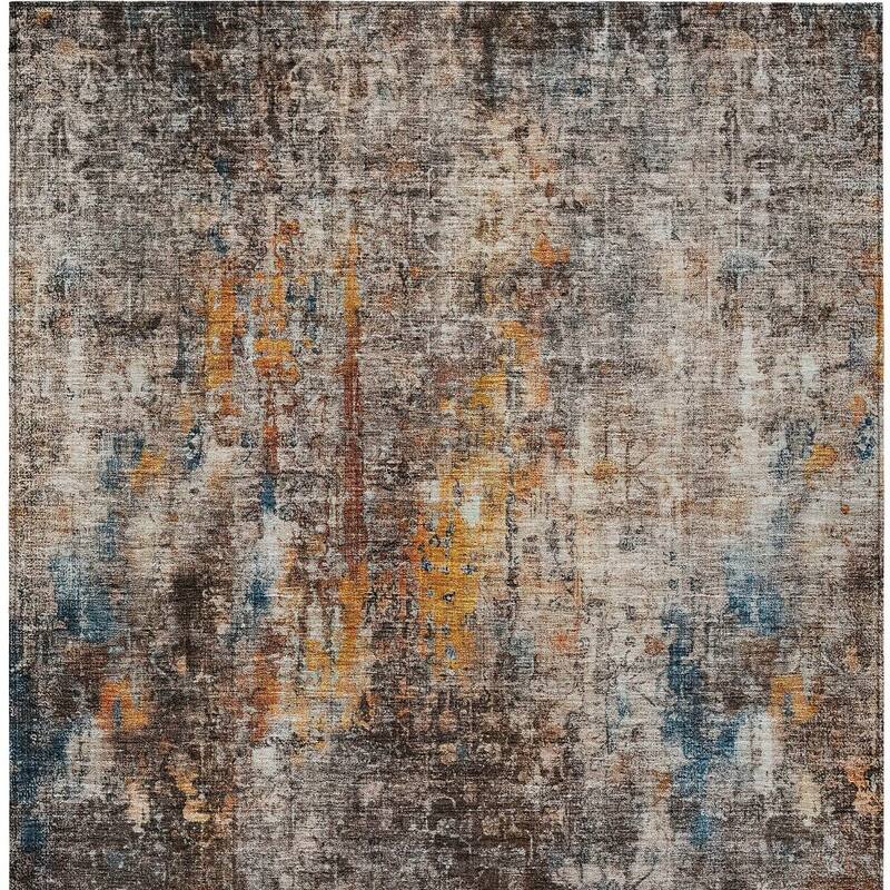 HomeRoots Abstract Transitional Rectangle Outdoor Rug