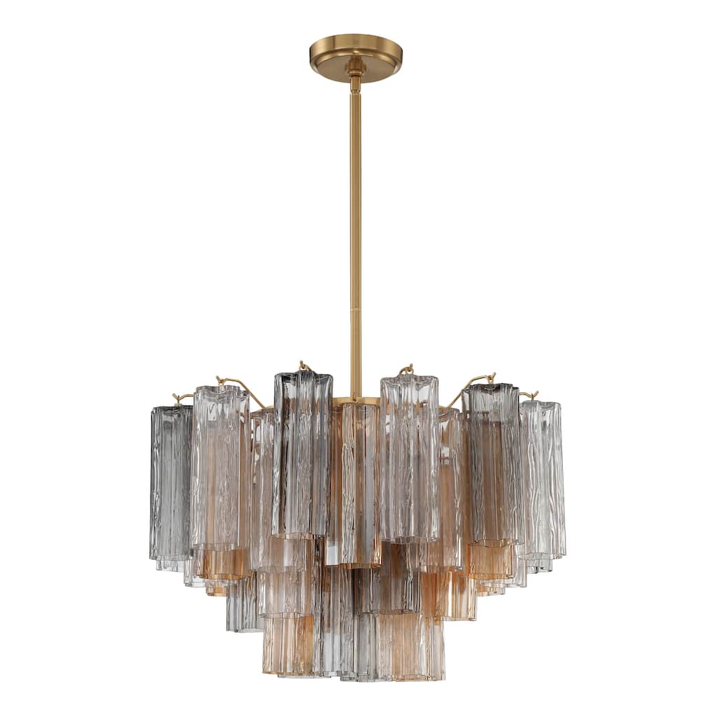 Addis 9 Light Aged Brass Chandelier - 22"W x 14.25"H x 22"D