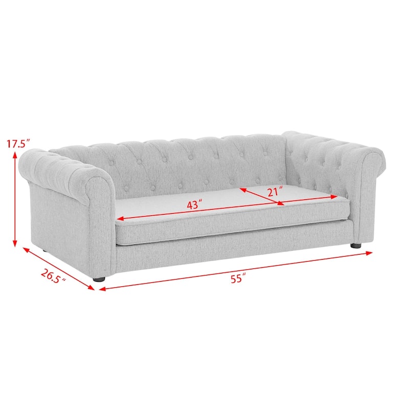 Elegant Rectangular Pet Sofa Bed for Dogs Up to 130lbs