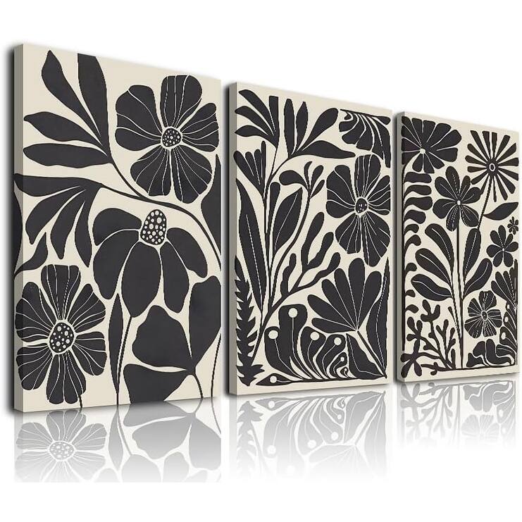 Minimalist Abstract Flower Floral Wall Art - 12 x 16