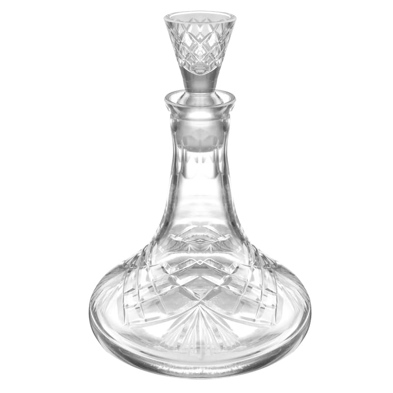 Majestic Gifts Inc. Crystal Glass Mouthwash Decanter With Cup Stopper - 7 OZ. Capacity
