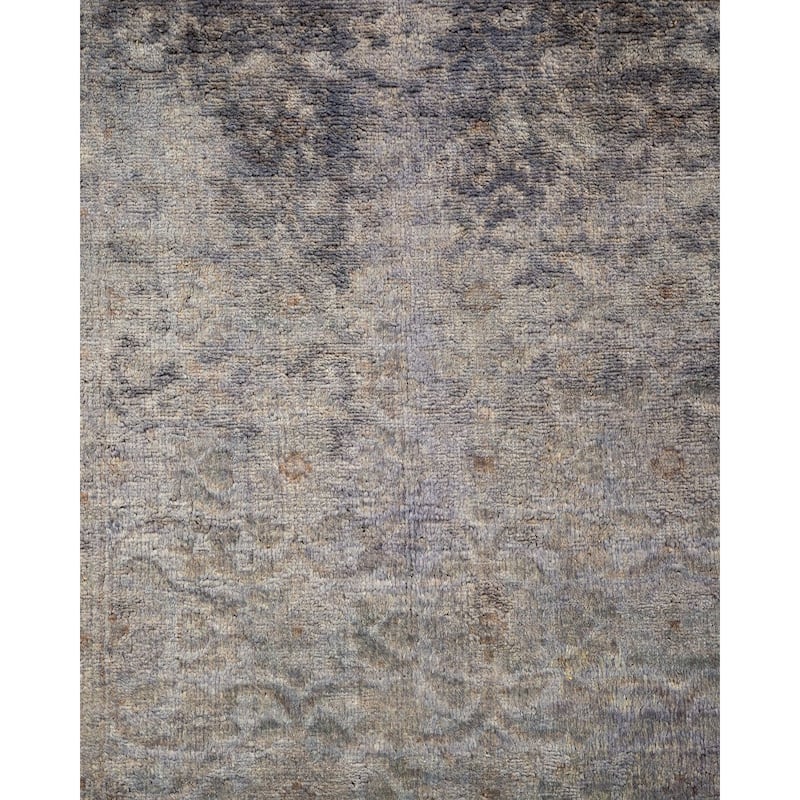 Overton Hand Knotted Wool Vintage Inspired Modern Contemporary Overdyed Gray Runner Rug - 2' 8" x 8' 0"