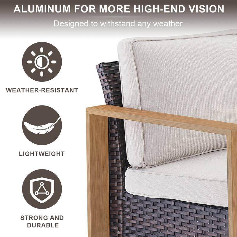 Gymojoy Outdoor Wicker Patio Furniture Sofa Set