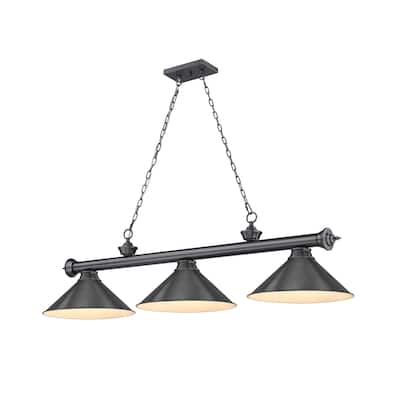 Z-Lite 2306-3-BP15 Cordon 3 Light 14" Wide Billiard Chandelier with