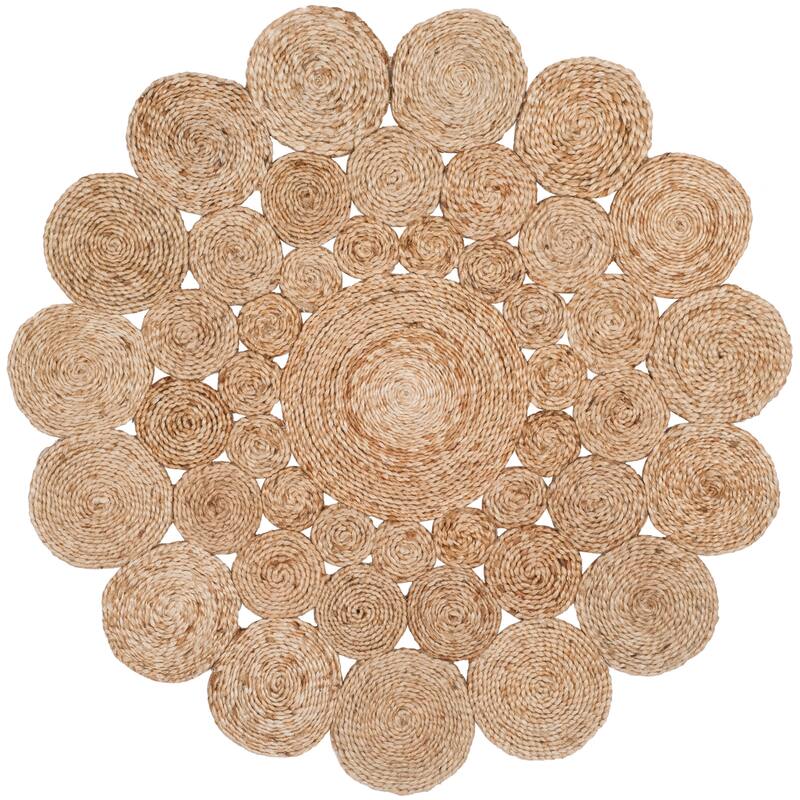 SAFAVIEH Handmade Natural Fiber Maita Country Jute Rug - 9' Round - Natural