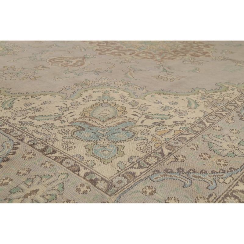 Tabriz Persian Vintage Rug Hand-Knotted Traditional Wool Carpet - 9'4"x 12'8"