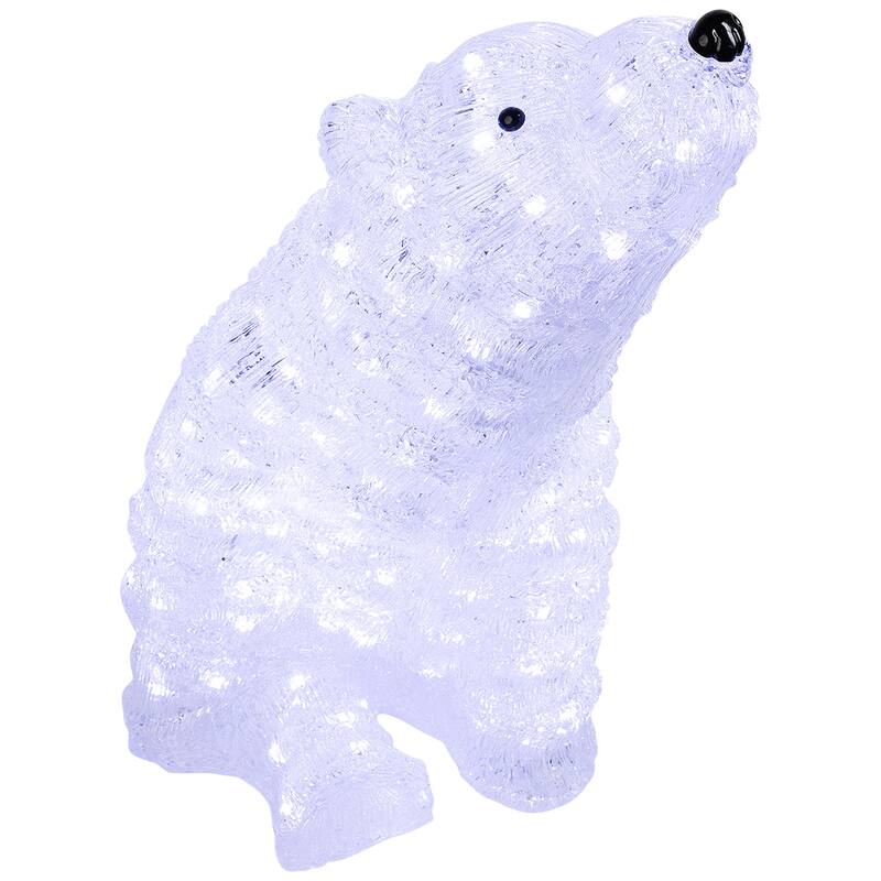 18.5" Lighted Acrylic Polar Bear Christmas Display Decor