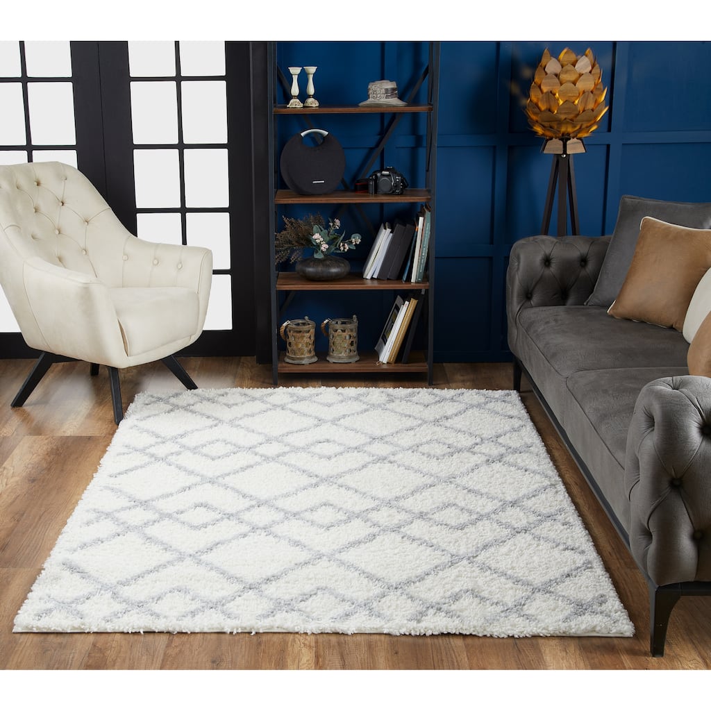 Pax Plush Diamond Trellis Shag Rug
