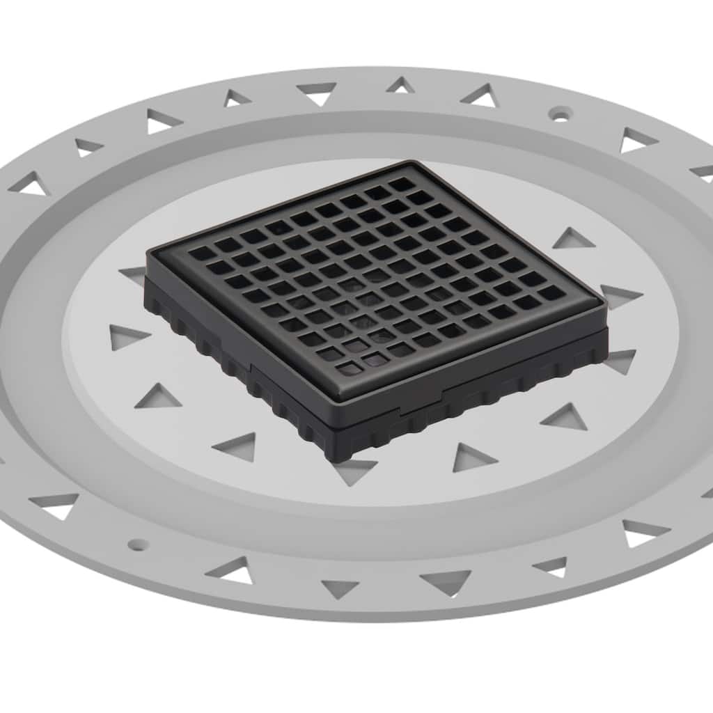 Infinity Drain LQD4 BP 4" x 4" LQD 4 Squares Pattern Center Drain Kit,