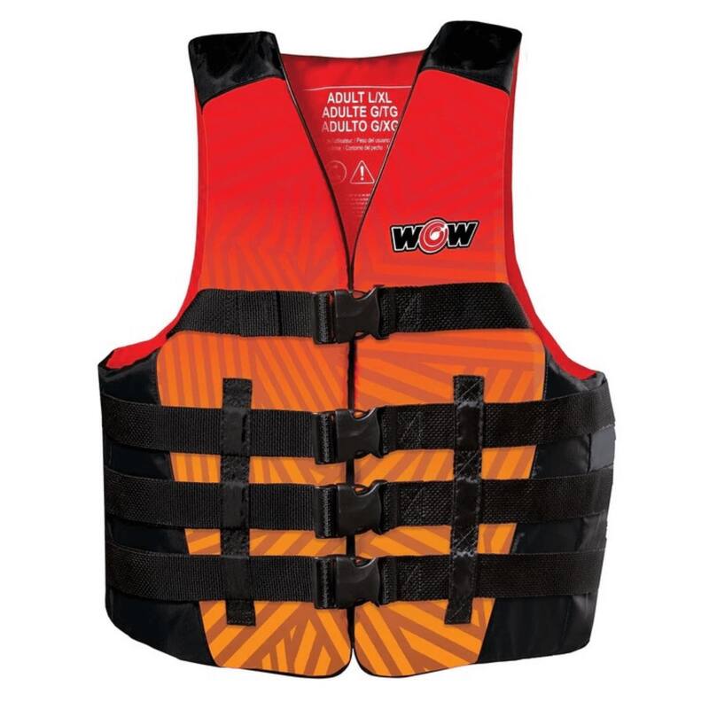 WOW Watersports Vis-Wave Adult Life Vest - Red - Small/ Medium