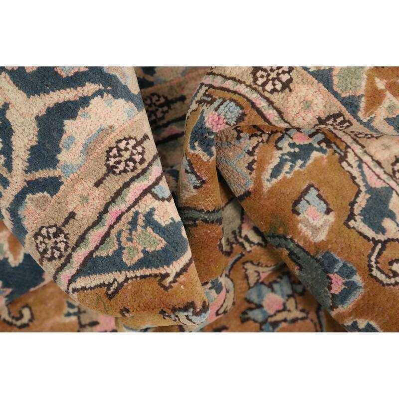 Hand Knotted Oriental 100% Wool Carpet Traditional Floral Brown Kashan Area Rug - 6' 3'' X 4' 2''
