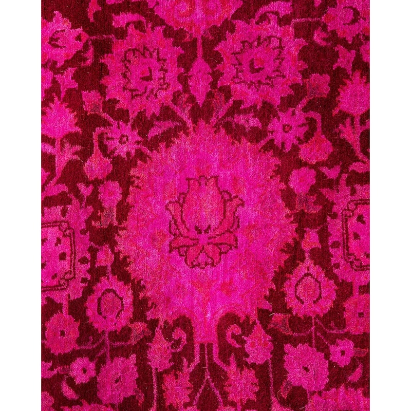 Fine Vibrance One-of-a-Kind Hand-Knotted Area Rug - Pink, 8' 1" x 8' 1" - 8' 1" x 8' 1"