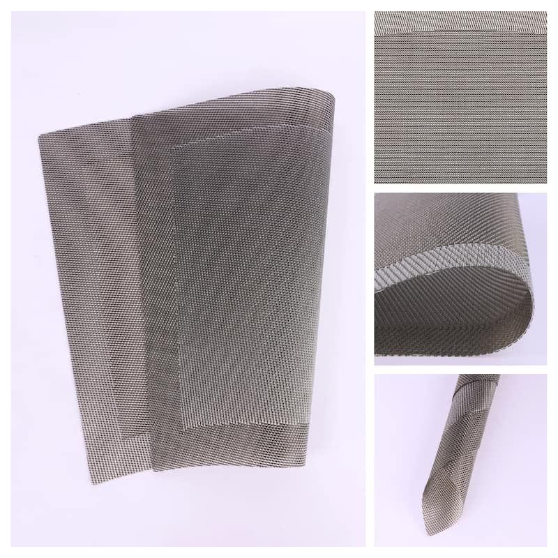 Placemats Set of 8, PVC Placemats for Kitchen Dining Table Decor - 18*13in - Gray
