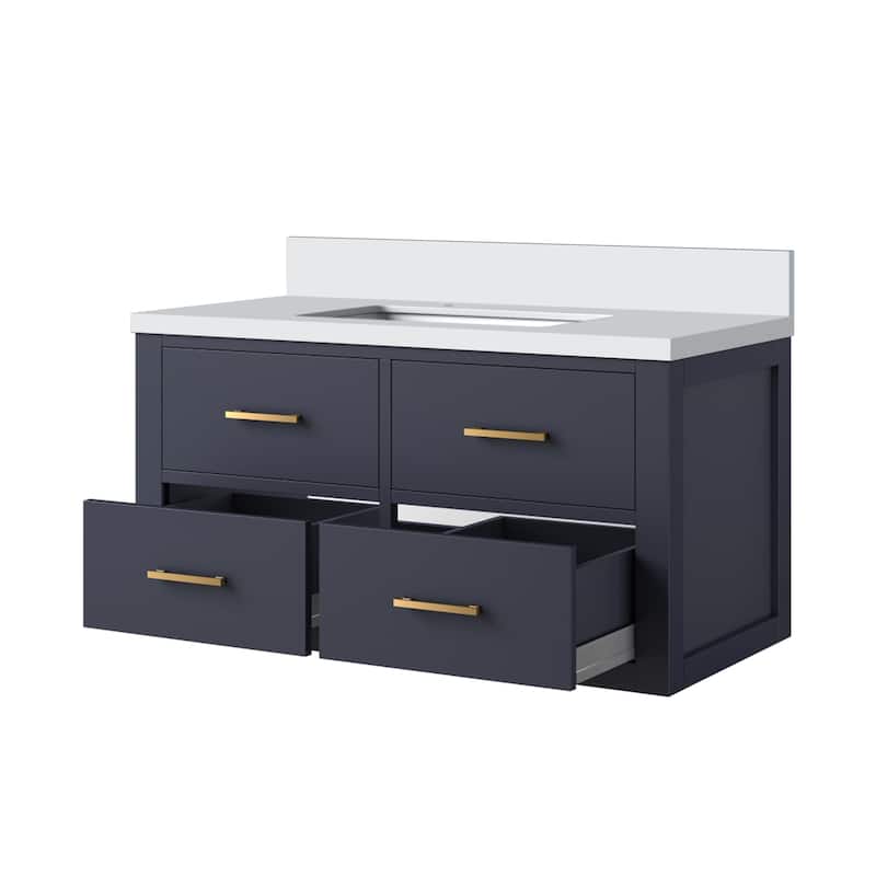 Castor Bath Vanity with Cultured Marble Top and Sink