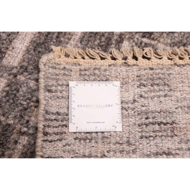 ECARPETGALLERY Hand-knotted Tangier Dark Grey Wool Rug - 7'11 x 10'10