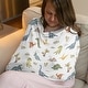 preview thumbnail 2 of 4, Sweet Jojo Designs Watercolor Dinosaur Dino Boy 5 in 1 Baby Car Seat and Nursing Cover Green Blue Modern Jurassic Nature Animal