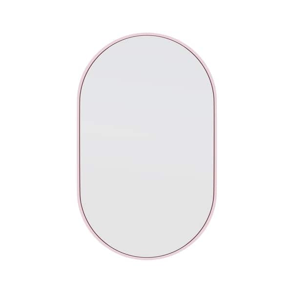 36 in. x 22 in. Pill Shape Black Stainless Steel Framed Mirror 36 in. x 22 in. Pill Shape Black Stainless Steel Framed Mirror