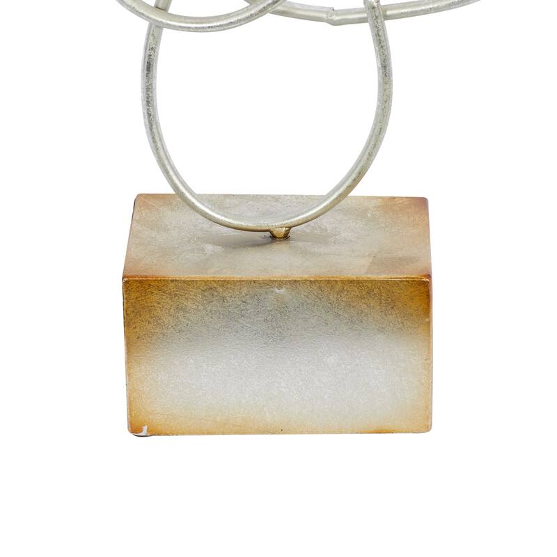 Silver Metal Swirl Abstract Decorative Sculpture - 10 x 4 x 22