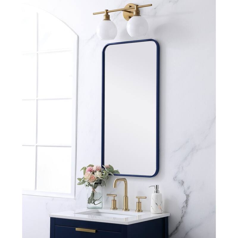 Ezra Soft Corner Metal Rectangular Mirror