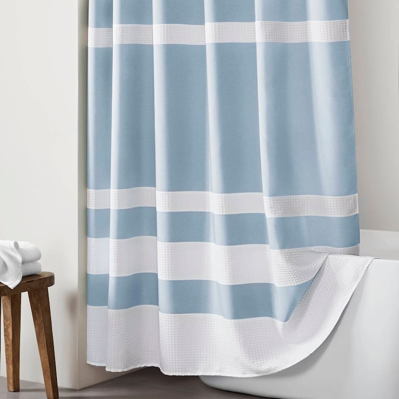 Madison Park Spa Waffle Shower Curtain with 3M Treatment