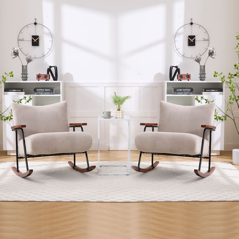 Rocking Accent Chair with Metal Frame