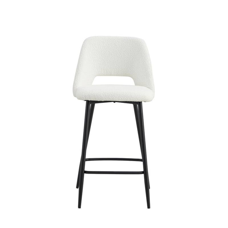 Bella Boucle Counter Stools (Set of 2) - White