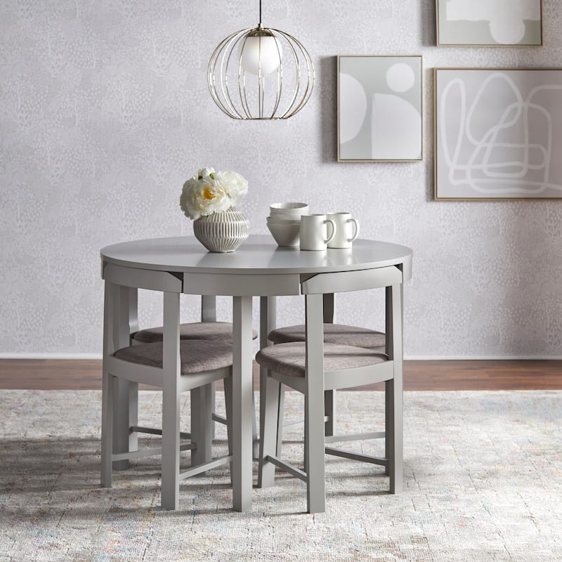 Harrisburg Tobey 5-piece Compact Round Dining Set - Grey