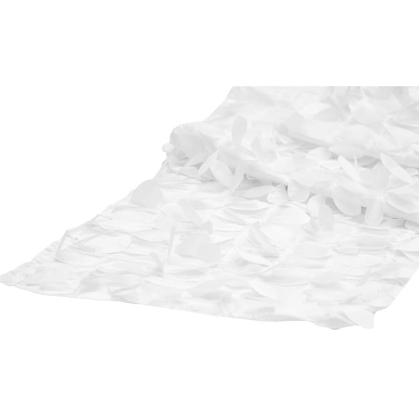 Leaf Petal Taffeta Table Runner Approx: 13"x108" - White