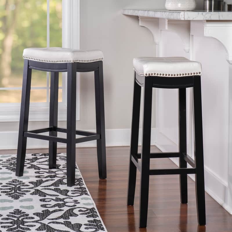 Linon Willamette Faux Leather Bar Stool