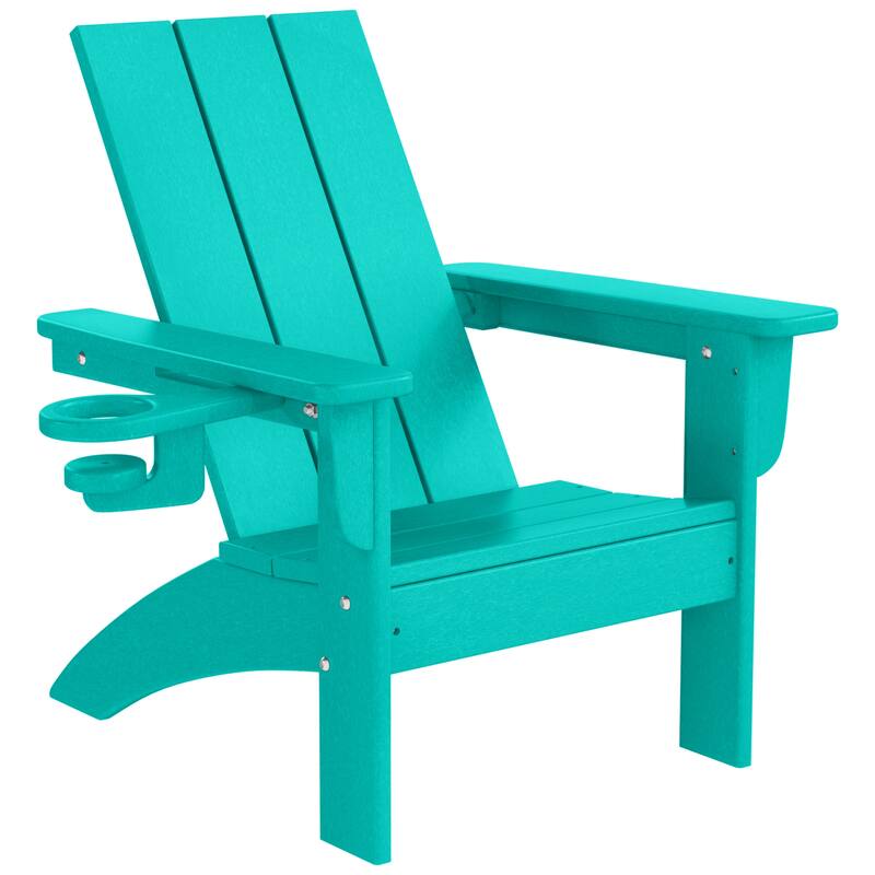 Shoreside Kids Outdoor Poly Adirondack Chair with Side Table 3-Piece Set