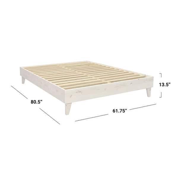 dimension image slide 20 of 30, Kotter Home Solid Wood Mid-century Modern Platform Bed