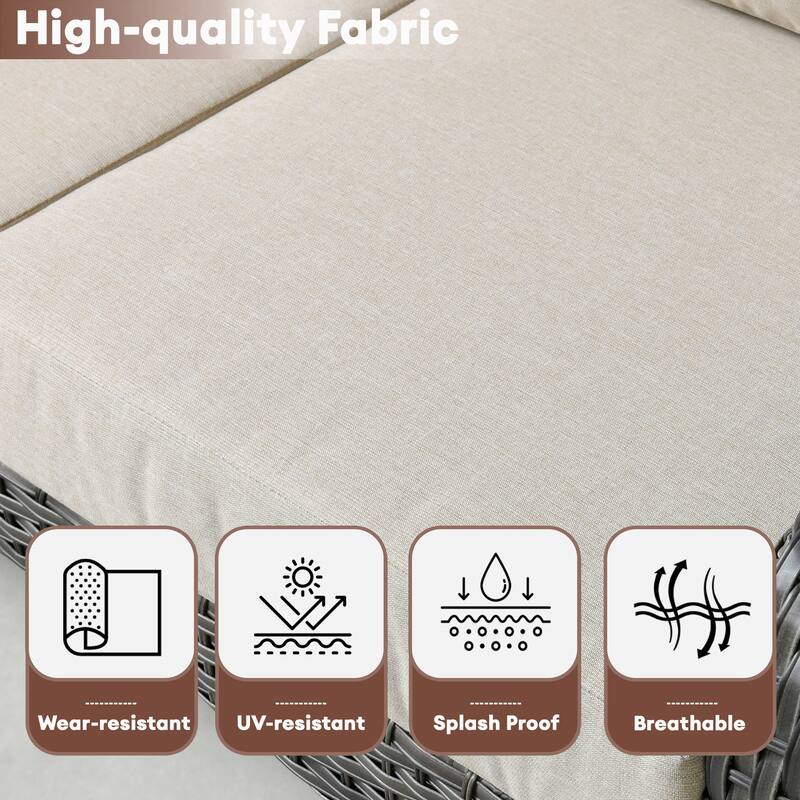 XIZZI 7-Piece Patio Wicker Furniture Conversation Swivel Chairs Set