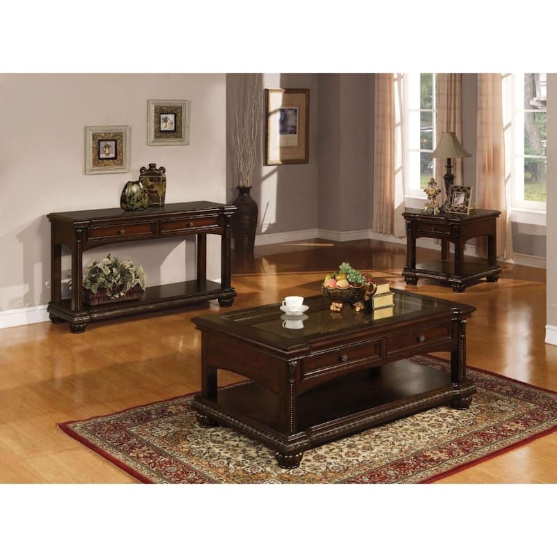 Rectangular End Table with a Drawers in Cherry